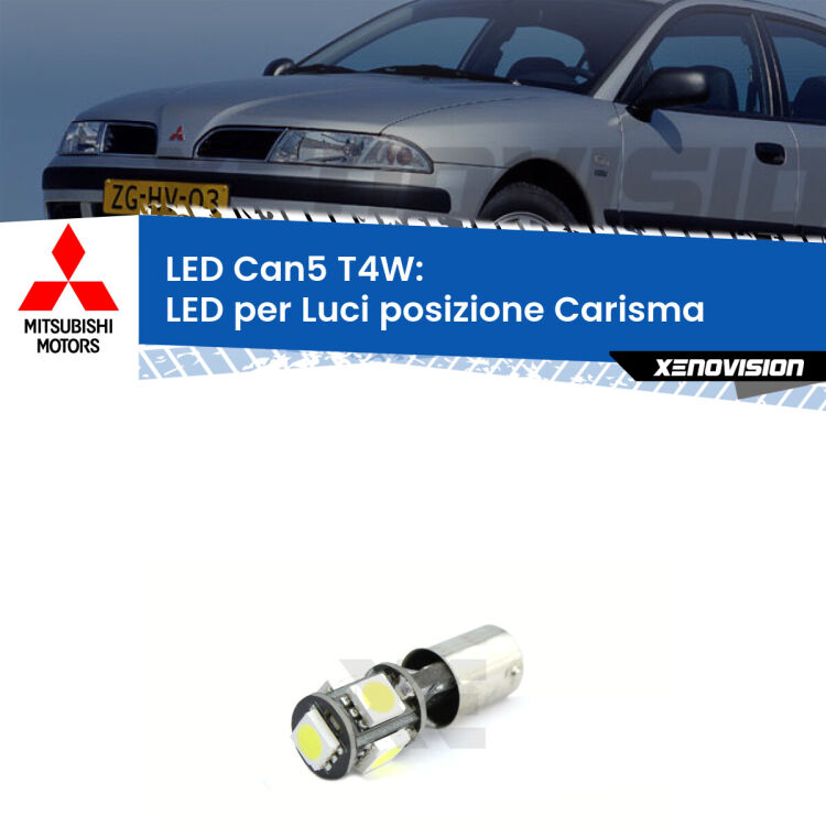 <strong>luci posizione LED per Mitsubishi Carisma</strong> DA 1995-2006. Lampadina <strong>T4W</strong> BA9s Canbus da Xenovision.