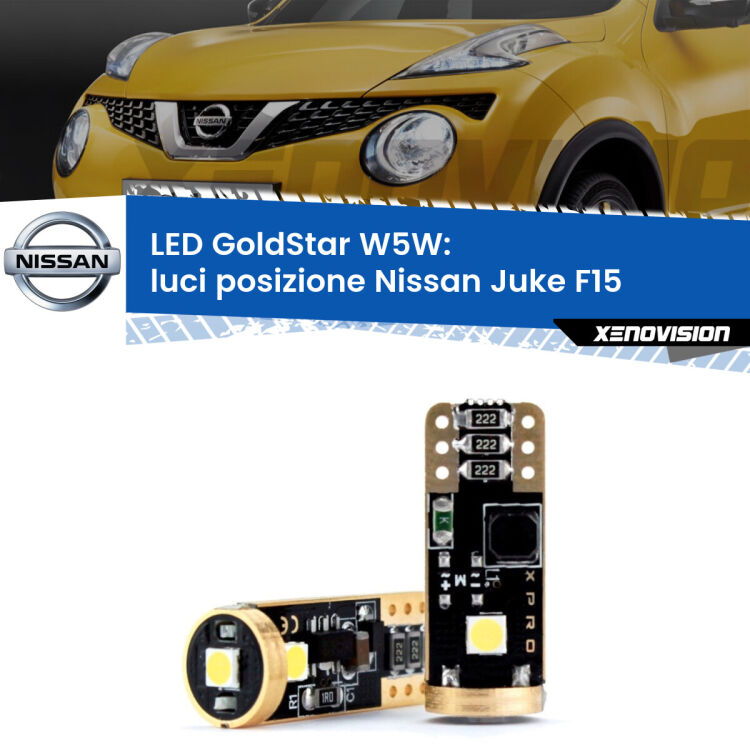 <strong>Luci posizione LED Nissan Juke</strong> F15 2010-2014: ottima luminosità a 360 gradi. Si inseriscono ovunque. Canbus, Top Quality.