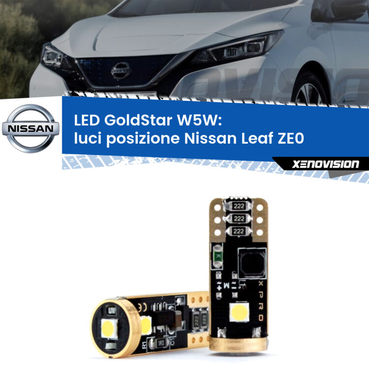 <strong>Luci posizione LED Nissan Leaf</strong> ZE0 2010-2016: ottima luminosità a 360 gradi. Si inseriscono ovunque. Canbus, Top Quality.