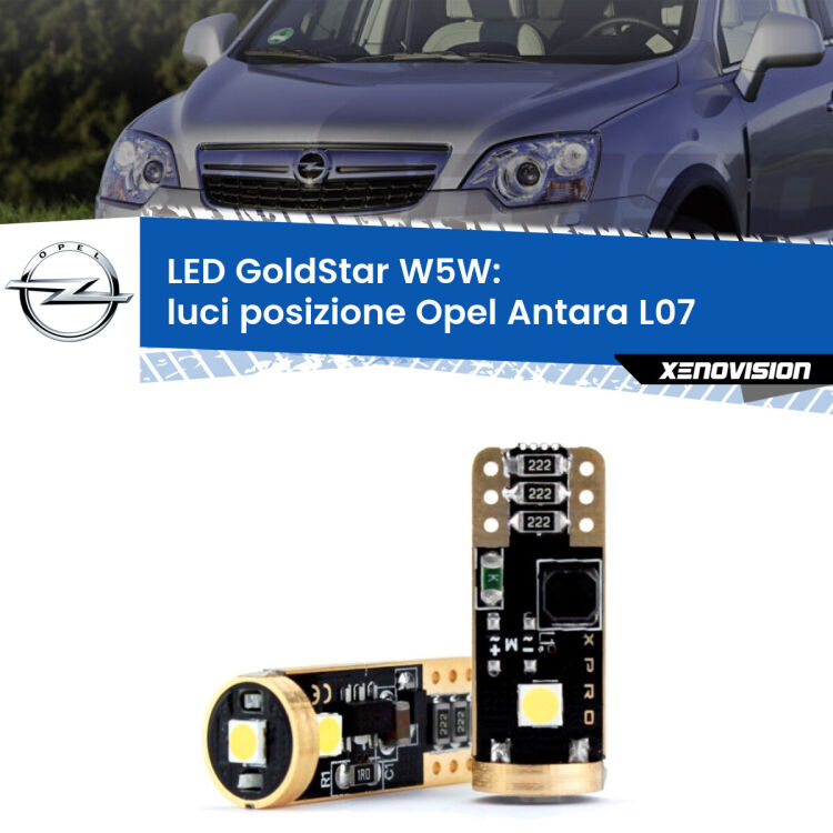 <strong>Luci posizione LED Opel Antara</strong> L07 2006-2015: ottima luminosità a 360 gradi. Si inseriscono ovunque. Canbus, Top Quality.