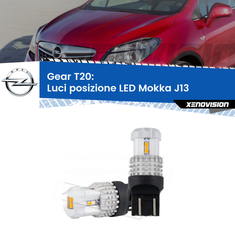 <strong>LED T20 </strong><strong>Luci posizione</strong> <strong>Opel</strong> <strong>Mokka </strong>(J13) 2012-2019. Coppia LED effetto Stealth, ottima resa in ogni direzione, Qualità Massima.