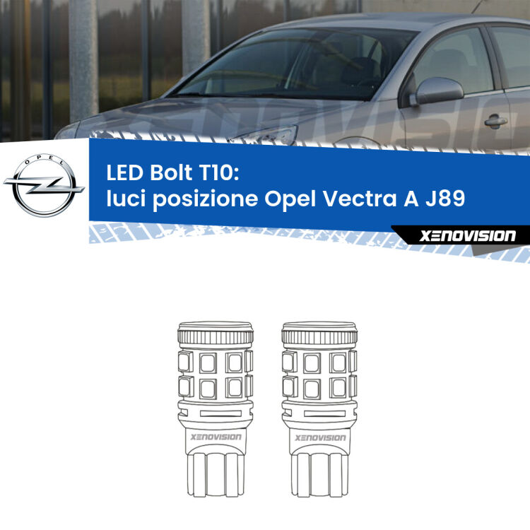 <strong>Luci posizione LED per Opel Vectra A</strong> J89 1988-1995. Coppia lampade <strong>T10</strong> modello Bolt canbus.