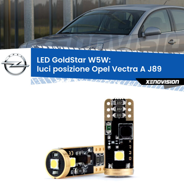 <strong>Luci posizione LED Opel Vectra A</strong> J89 1988-1995: ottima luminosità a 360 gradi. Si inseriscono ovunque. Canbus, Top Quality.