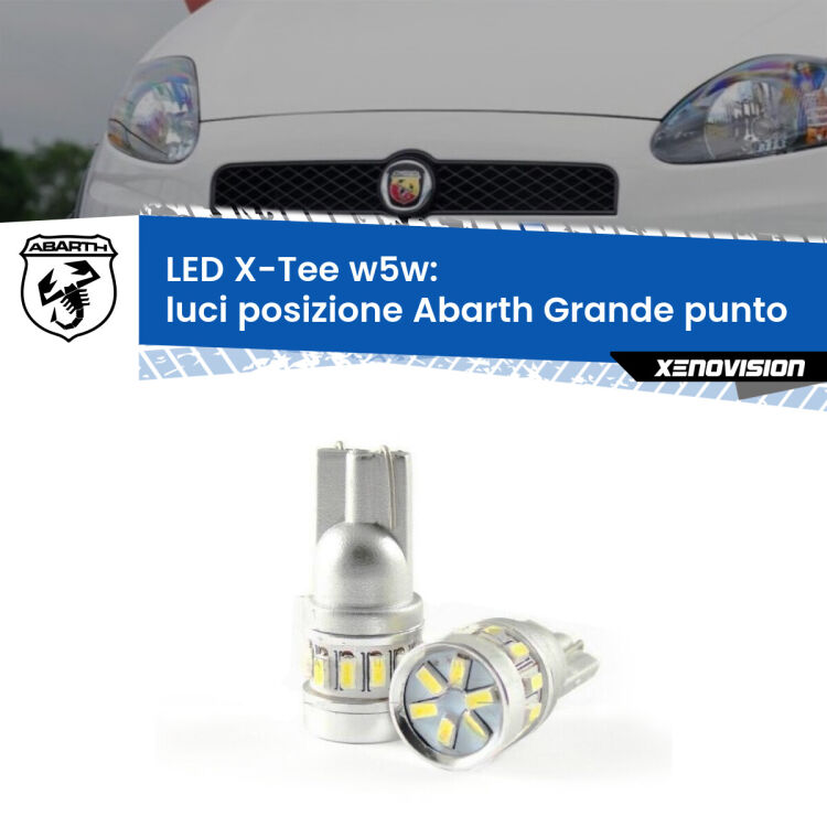 <strong>LED luci posizione per Abarth Grande punto</strong>  2007-2010. Lampade <strong>W5W</strong> modello X-Tee Xenovision top di gamma.