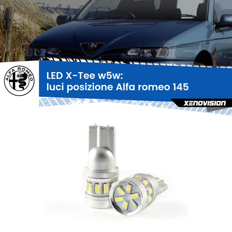 <strong>LED luci posizione per Alfa romeo 145</strong>  1994-2001. Lampade <strong>W5W</strong> modello X-Tee Xenovision top di gamma.