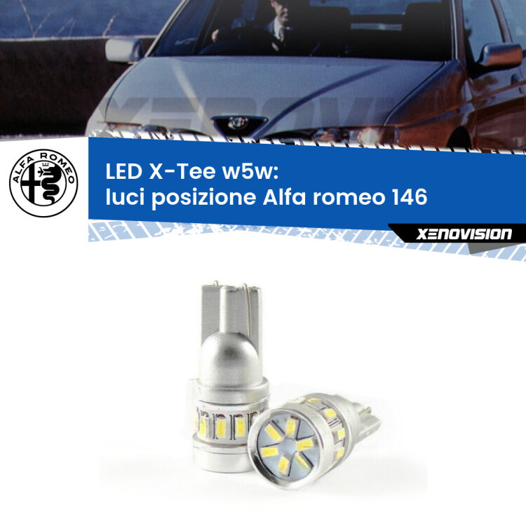 <strong>LED luci posizione per Alfa romeo 146</strong>  1994-2001. Lampade <strong>W5W</strong> modello X-Tee Xenovision top di gamma.