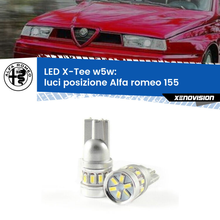 <strong>LED luci posizione per Alfa romeo 155</strong>  1992-1997. Lampade <strong>W5W</strong> modello X-Tee Xenovision top di gamma.