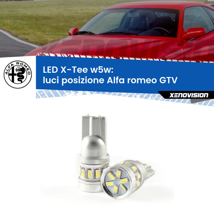 <strong>LED luci posizione per Alfa romeo GTV</strong>  1995-2005. Lampade <strong>W5W</strong> modello X-Tee Xenovision top di gamma.