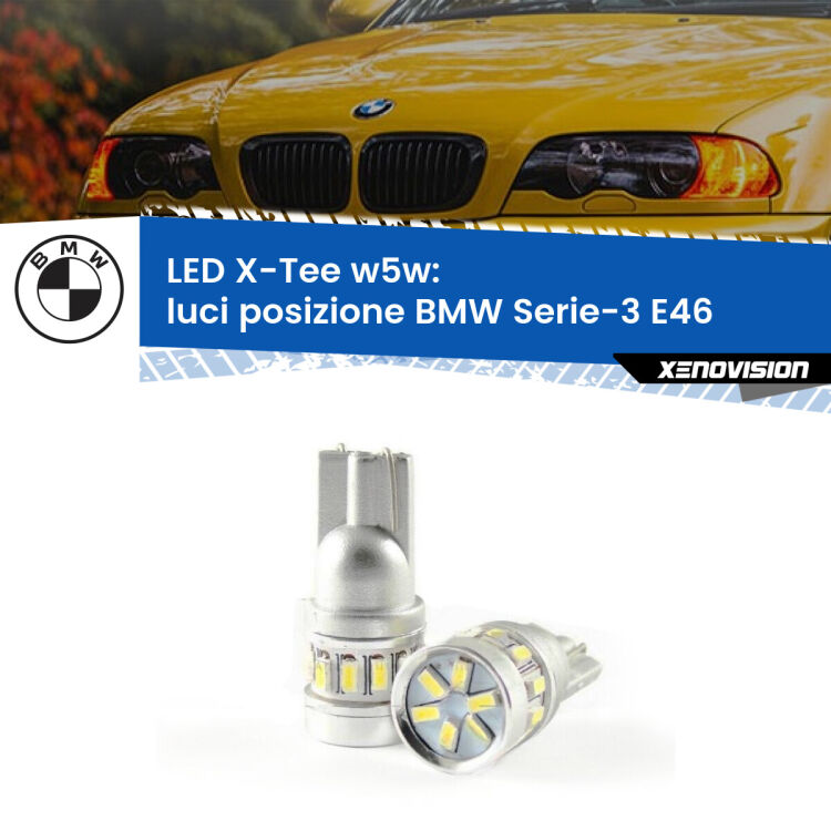 <strong>LED luci posizione per BMW Serie-3</strong> E46 1998-2005. Lampade <strong>W5W</strong> modello X-Tee Xenovision top di gamma.