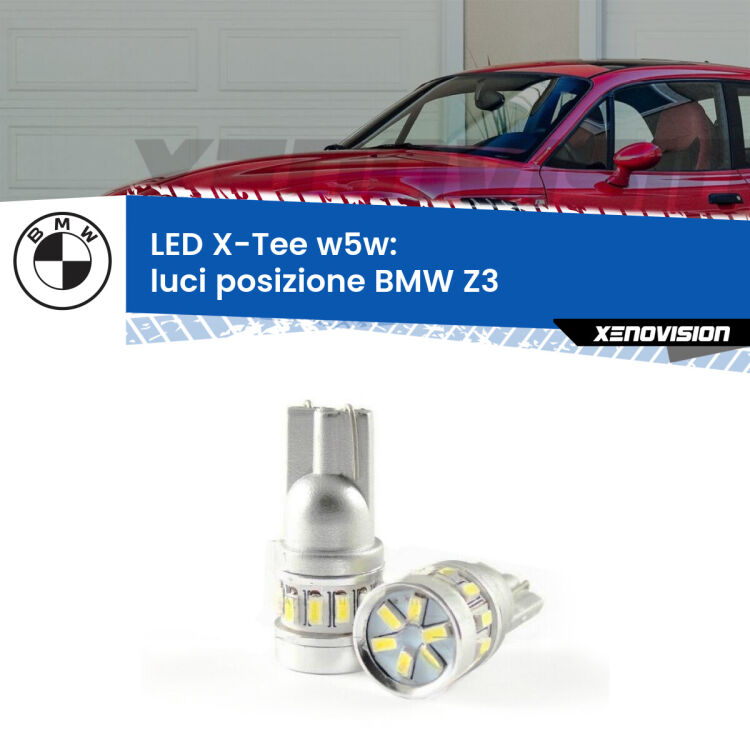 <strong>LED luci posizione per BMW Z3</strong>  1997-2003. Lampade <strong>W5W</strong> modello X-Tee Xenovision top di gamma.