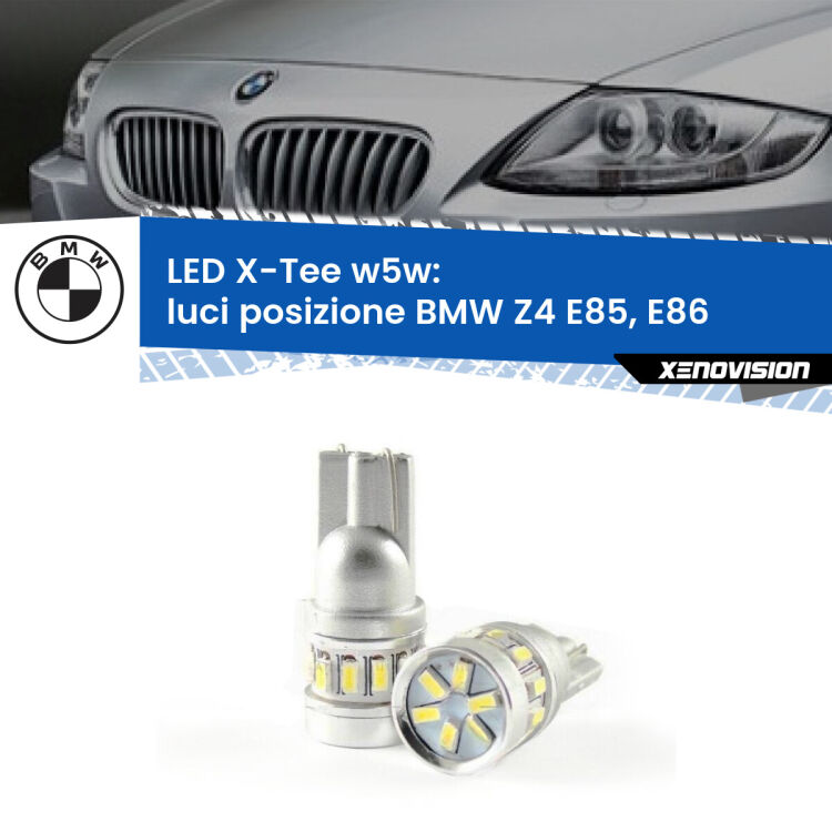 <strong>LED luci posizione per BMW Z4</strong> E85, E86 2003-2008. Lampade <strong>W5W</strong> modello X-Tee Xenovision top di gamma.