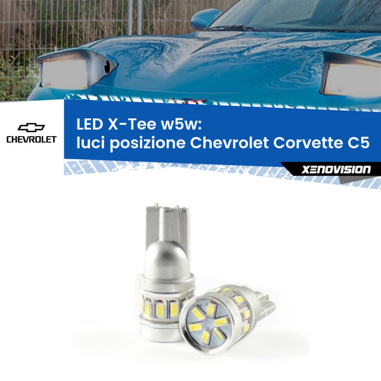 <strong>LED luci posizione per Chevrolet Corvette</strong> C5 1997-2004. Lampade <strong>W5W</strong> modello X-Tee Xenovision top di gamma.