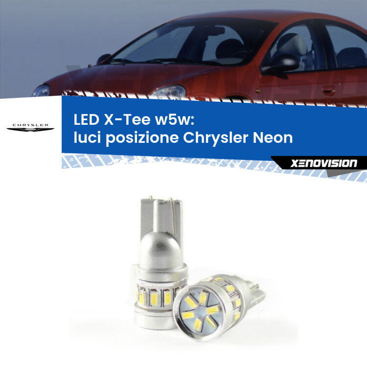 <strong>LED luci posizione per Chrysler Neon</strong>  1994-1999. Lampade <strong>W5W</strong> modello X-Tee Xenovision top di gamma.