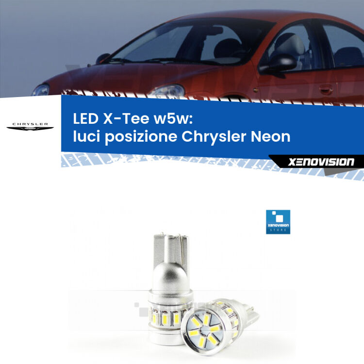 <strong>LED luci posizione per Chrysler Neon</strong>  1994-1999. Lampade <strong>W5W</strong> modello X-Tee Xenovision top di gamma.