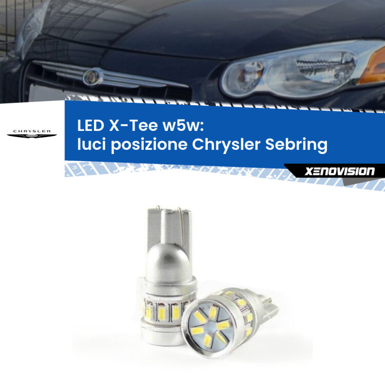 <strong>LED luci posizione per Chrysler Sebring</strong>  2001-2007. Lampade <strong>W5W</strong> modello X-Tee Xenovision top di gamma.