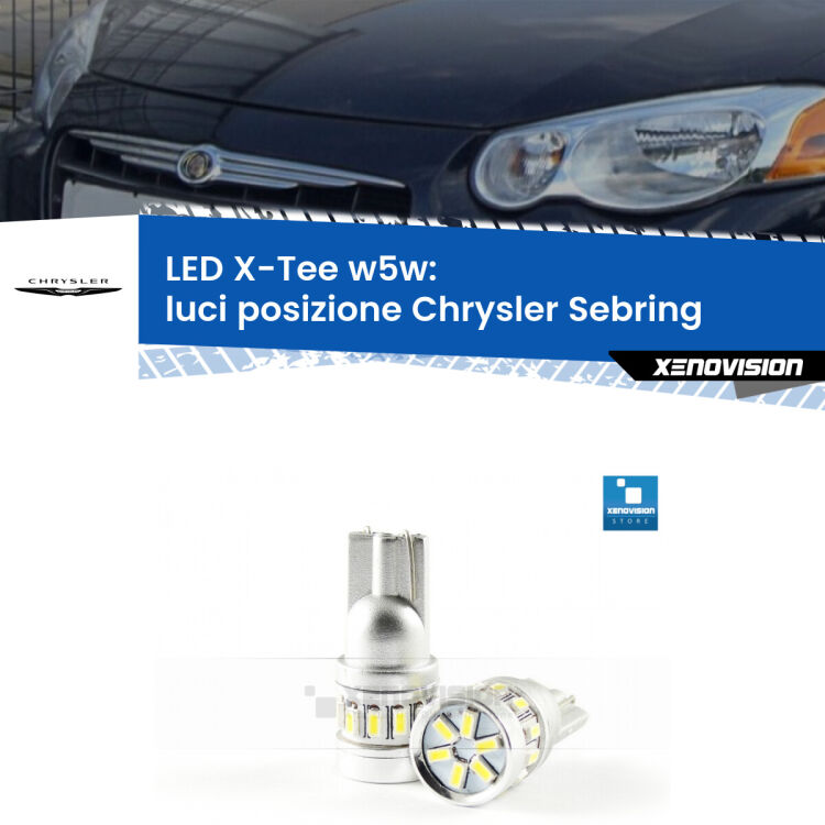 <strong>LED luci posizione per Chrysler Sebring</strong>  2001-2007. Lampade <strong>W5W</strong> modello X-Tee Xenovision top di gamma.