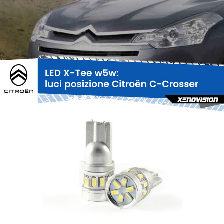 <strong>LED luci posizione per Citroën C-Crosser</strong>  2007-2012. Lampade <strong>W5W</strong> modello X-Tee Xenovision top di gamma.