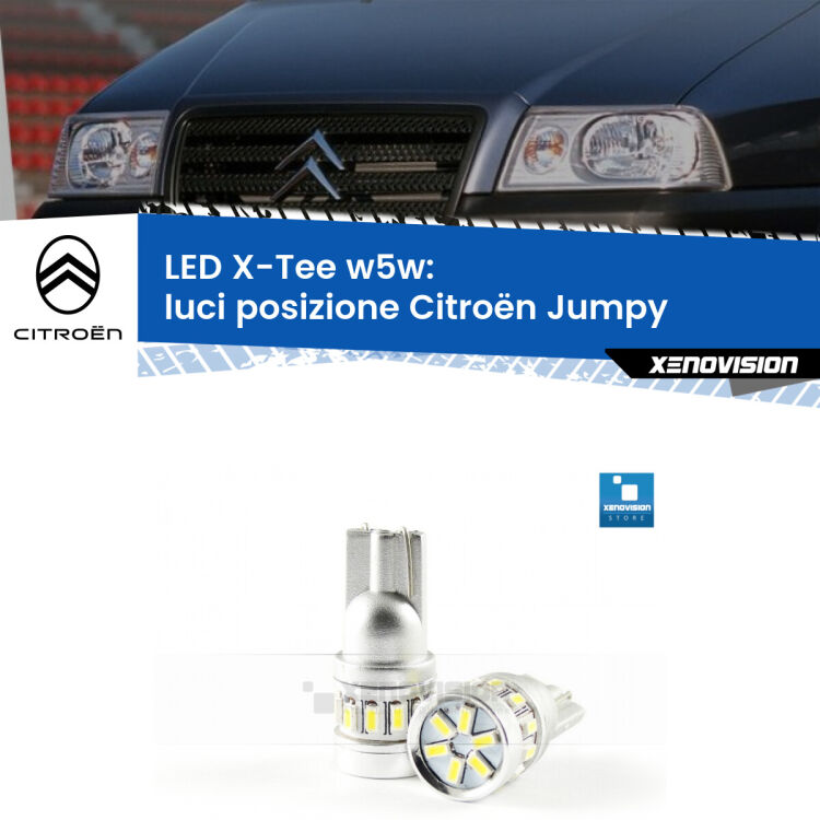 <strong>LED luci posizione per Citroën Jumpy</strong>  1994-2005. Lampade <strong>W5W</strong> modello X-Tee Xenovision top di gamma.