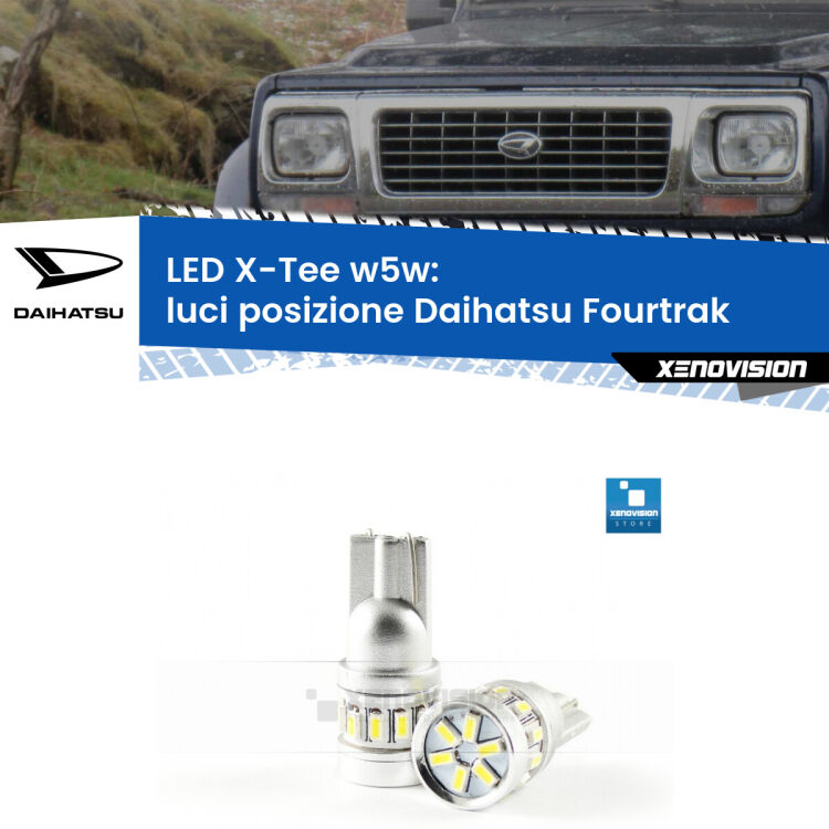 <strong>LED luci posizione per Daihatsu Fourtrak</strong>  1985-1998. Lampade <strong>W5W</strong> modello X-Tee Xenovision top di gamma.