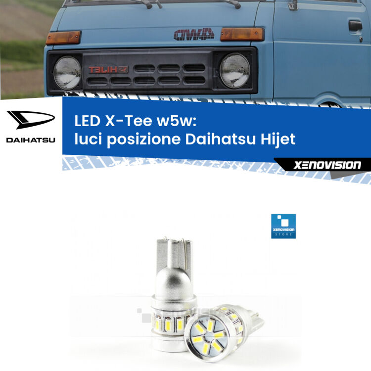 <strong>LED luci posizione per Daihatsu Hijet</strong>  1992-2005. Lampade <strong>W5W</strong> modello X-Tee Xenovision top di gamma.