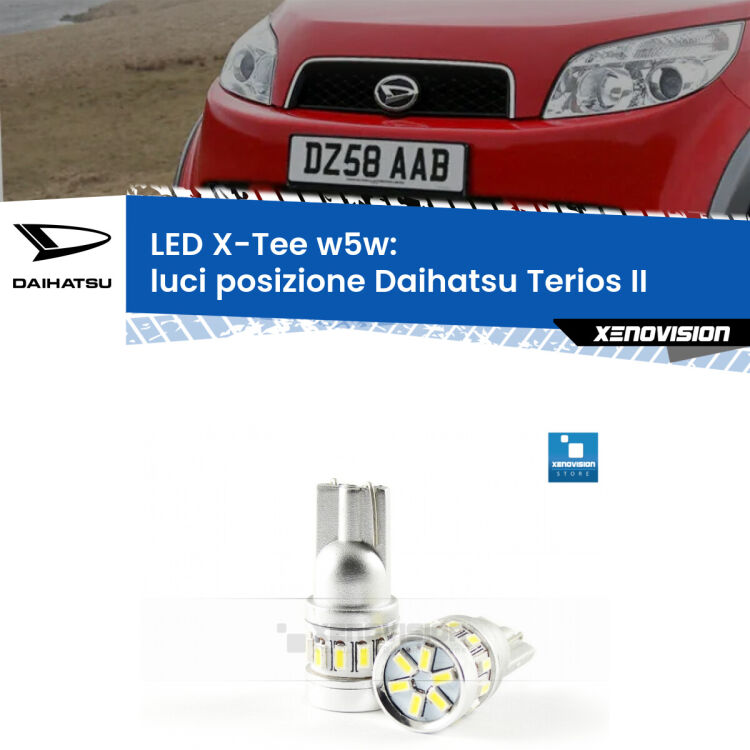 <strong>LED luci posizione per Daihatsu Terios</strong> II 2005-2009. Lampade <strong>W5W</strong> modello X-Tee Xenovision top di gamma.