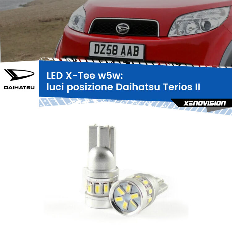 <strong>LED luci posizione per Daihatsu Terios</strong> II 2005-2009. Lampade <strong>W5W</strong> modello X-Tee Xenovision top di gamma.