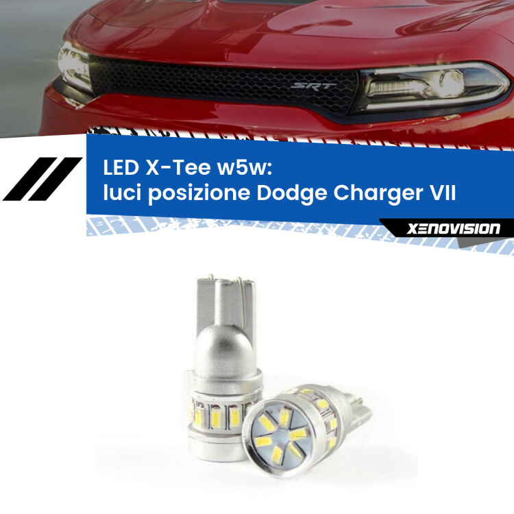 <strong>LED luci posizione per Dodge Charger</strong> VII 2011-2014. Lampade <strong>W5W</strong> modello X-Tee Xenovision top di gamma.