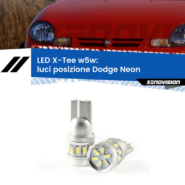 <strong>LED luci posizione per Dodge Neon</strong>  1994-1999. Lampade <strong>W5W</strong> modello X-Tee Xenovision top di gamma.