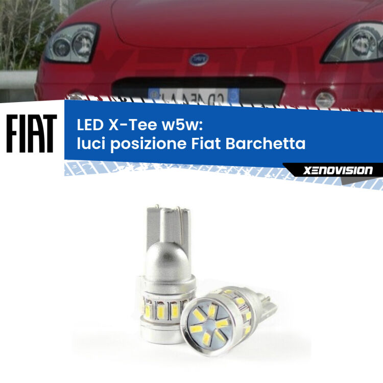 <strong>LED luci posizione per Fiat Barchetta</strong>  1995-2005. Lampade <strong>W5W</strong> modello X-Tee Xenovision top di gamma.