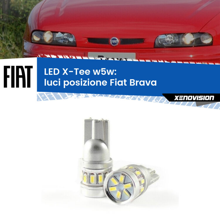 <strong>LED luci posizione per Fiat Brava</strong>  1995-2001. Lampade <strong>W5W</strong> modello X-Tee Xenovision top di gamma.