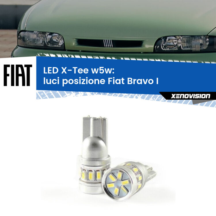 <strong>LED luci posizione per Fiat Bravo I</strong>  1995-2001. Lampade <strong>W5W</strong> modello X-Tee Xenovision top di gamma.