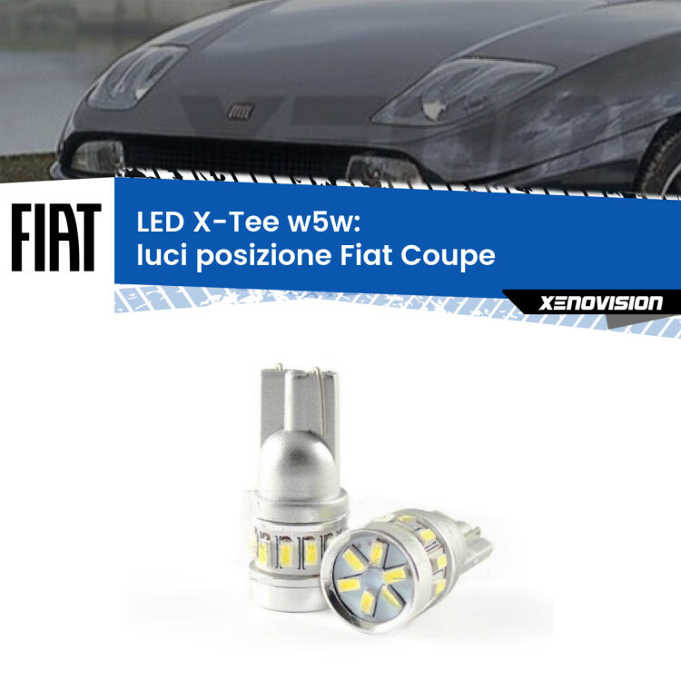 <strong>LED luci posizione per Fiat Coupe</strong>  1993-2000. Lampade <strong>W5W</strong> modello X-Tee Xenovision top di gamma.