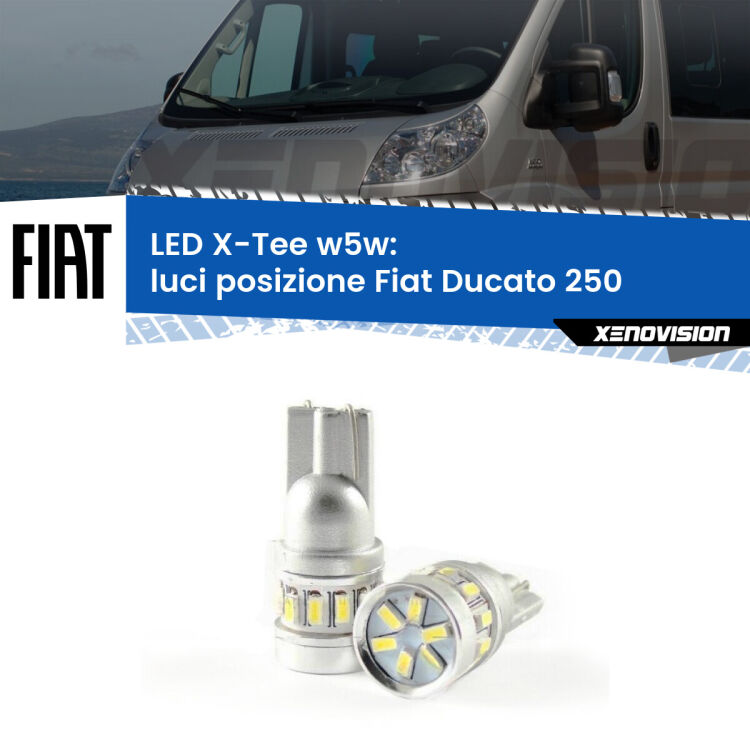 <strong>LED luci posizione per Fiat Ducato</strong> 250 2006-2013. Lampade <strong>W5W</strong> modello X-Tee Xenovision top di gamma.