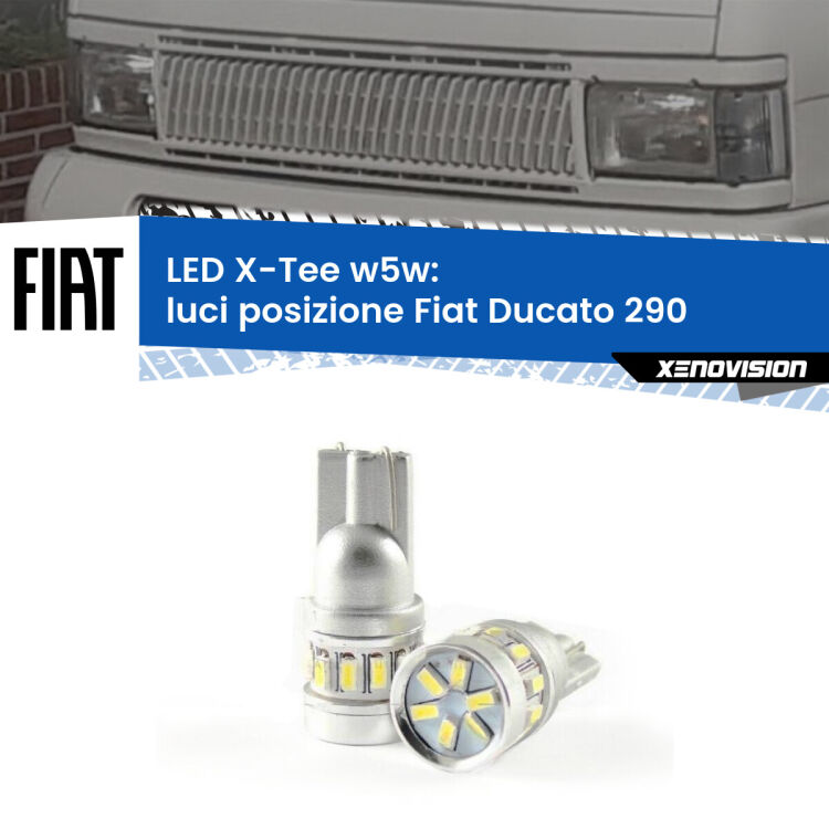 <strong>LED luci posizione per Fiat Ducato</strong> 290 1989-1994. Lampade <strong>W5W</strong> modello X-Tee Xenovision top di gamma.