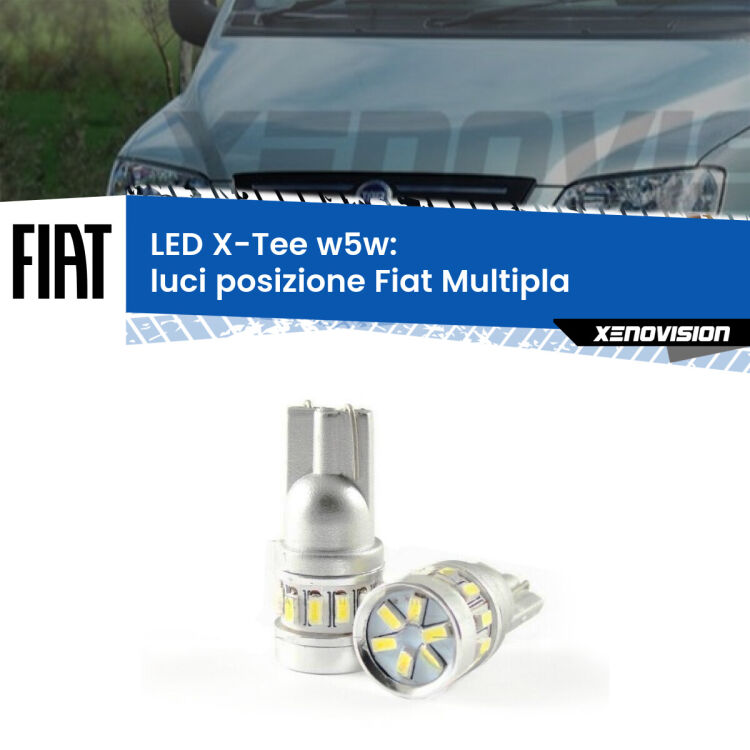 <strong>LED luci posizione per Fiat Multipla</strong>  1999-2010. Lampade <strong>W5W</strong> modello X-Tee Xenovision top di gamma.