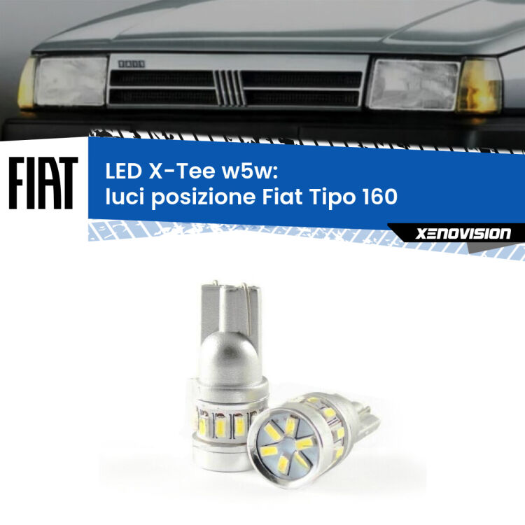 <strong>LED luci posizione per Fiat Tipo</strong> 160 1987-1996. Lampade <strong>W5W</strong> modello X-Tee Xenovision top di gamma.