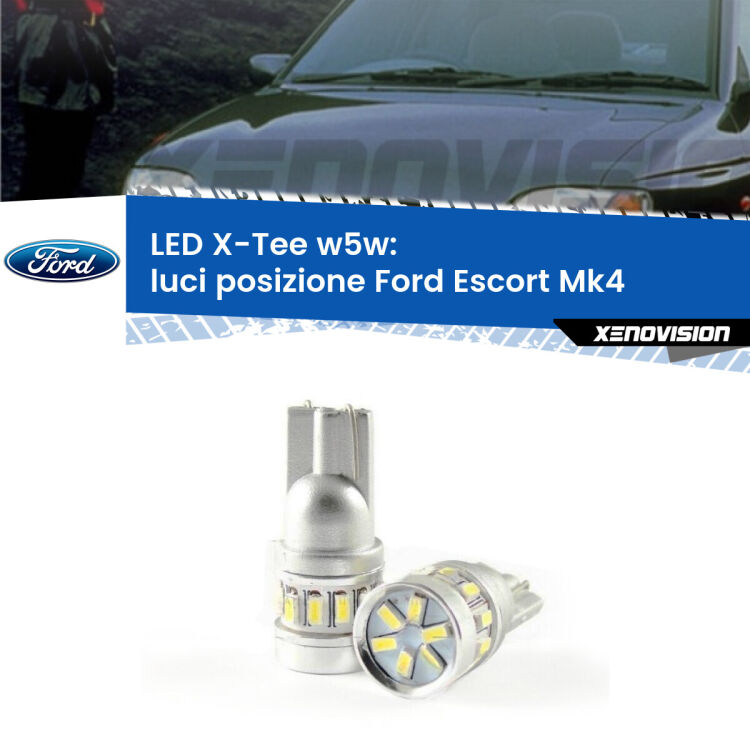 <strong>LED luci posizione per Ford Escort</strong> Mk4 1996-2000. Lampade <strong>W5W</strong> modello X-Tee Xenovision top di gamma.