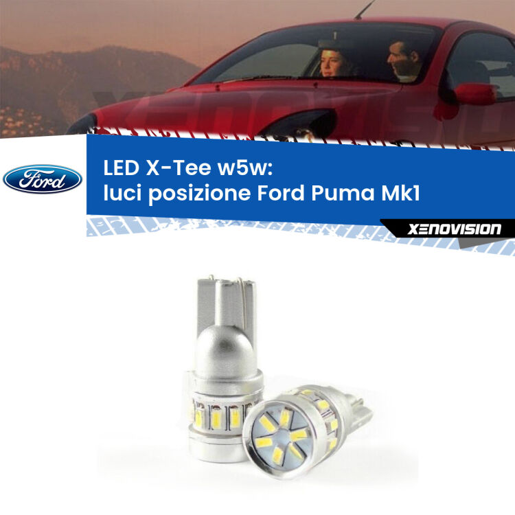 <strong>LED luci posizione per Ford Puma</strong> Mk1 1997-2002. Lampade <strong>W5W</strong> modello X-Tee Xenovision top di gamma.