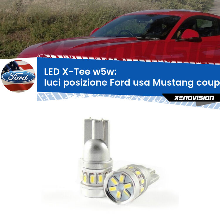 <strong>LED luci posizione per Ford usa Mustang coupe</strong>  2014-2016. Lampade <strong>W5W</strong> modello X-Tee Xenovision top di gamma.