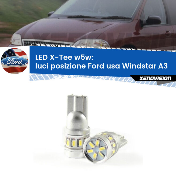 <strong>LED luci posizione per Ford usa Windstar</strong> A3 1995-2000. Lampade <strong>W5W</strong> modello X-Tee Xenovision top di gamma.