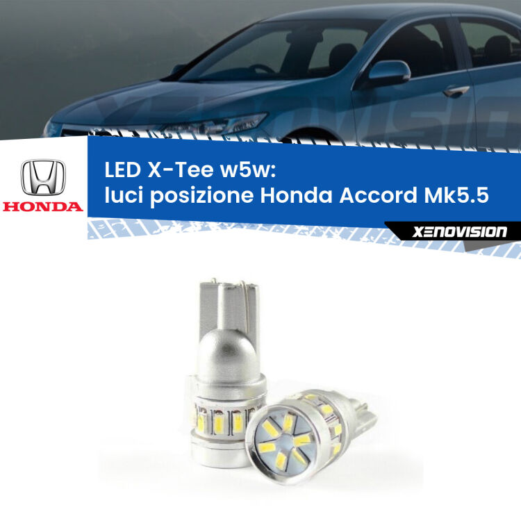 <strong>LED luci posizione per Honda Accord</strong> Mk5.5 1996-1998. Lampade <strong>W5W</strong> modello X-Tee Xenovision top di gamma.