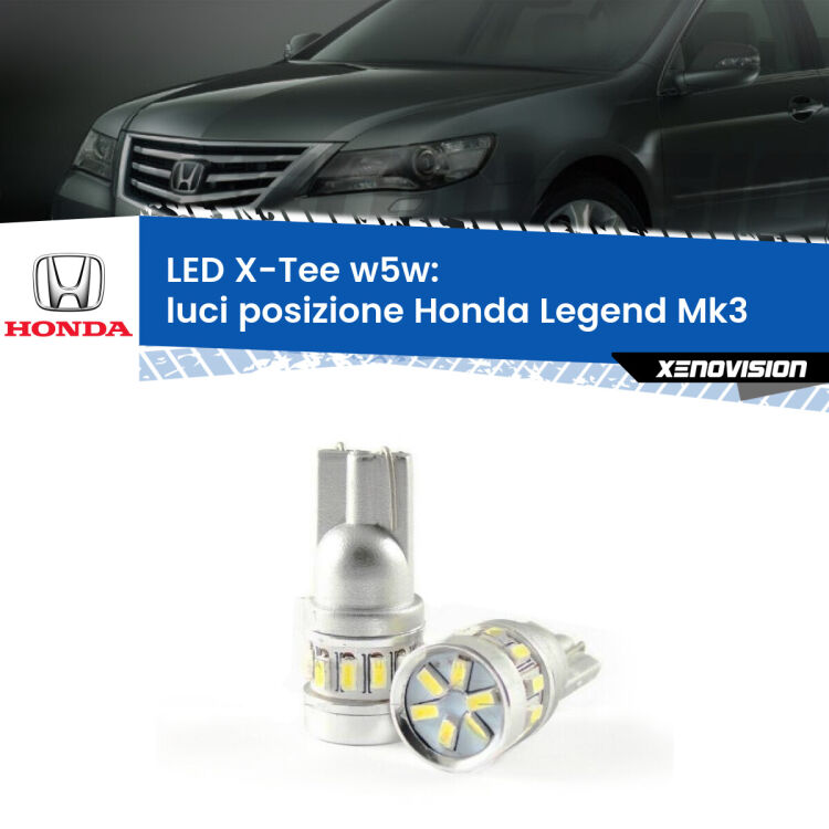 <strong>LED luci posizione per Honda Legend</strong> Mk3 1996-2004. Lampade <strong>W5W</strong> modello X-Tee Xenovision top di gamma.