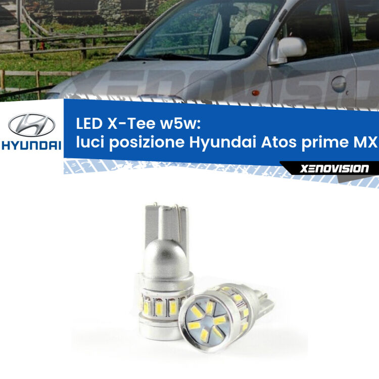 <strong>LED luci posizione per Hyundai Atos prime</strong> MX 1997-2008. Lampade <strong>W5W</strong> modello X-Tee Xenovision top di gamma.