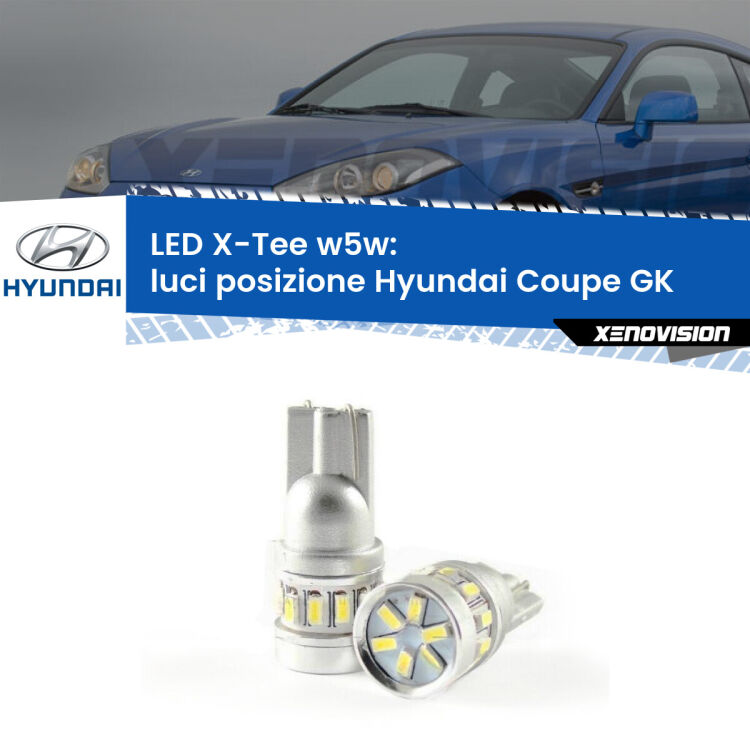 <strong>LED luci posizione per Hyundai Coupe</strong> GK 2002-2009. Lampade <strong>W5W</strong> modello X-Tee Xenovision top di gamma.