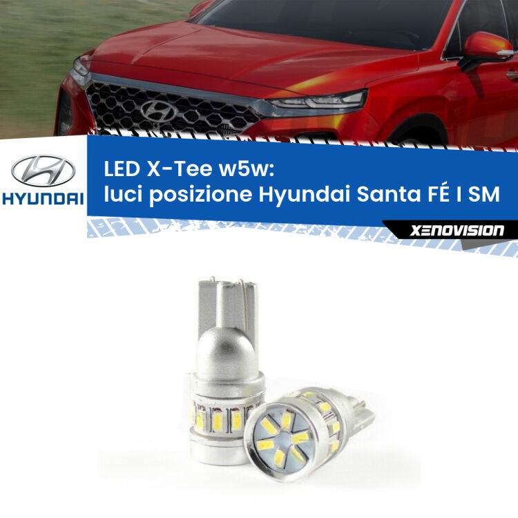 <strong>LED luci posizione per Hyundai Santa FÉ I</strong> SM versione 1. Lampade <strong>W5W</strong> modello X-Tee Xenovision top di gamma.