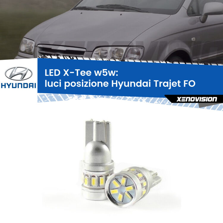 <strong>LED luci posizione per Hyundai Trajet</strong> FO 2000-2008. Lampade <strong>W5W</strong> modello X-Tee Xenovision top di gamma.