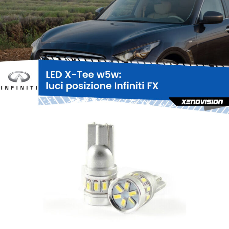 <strong>LED luci posizione per Infiniti FX</strong>  2003-2008. Lampade <strong>W5W</strong> modello X-Tee Xenovision top di gamma.