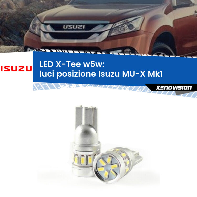 <strong>LED luci posizione per Isuzu MU-X</strong> Mk1 2013-2019. Lampade <strong>W5W</strong> modello X-Tee Xenovision top di gamma.