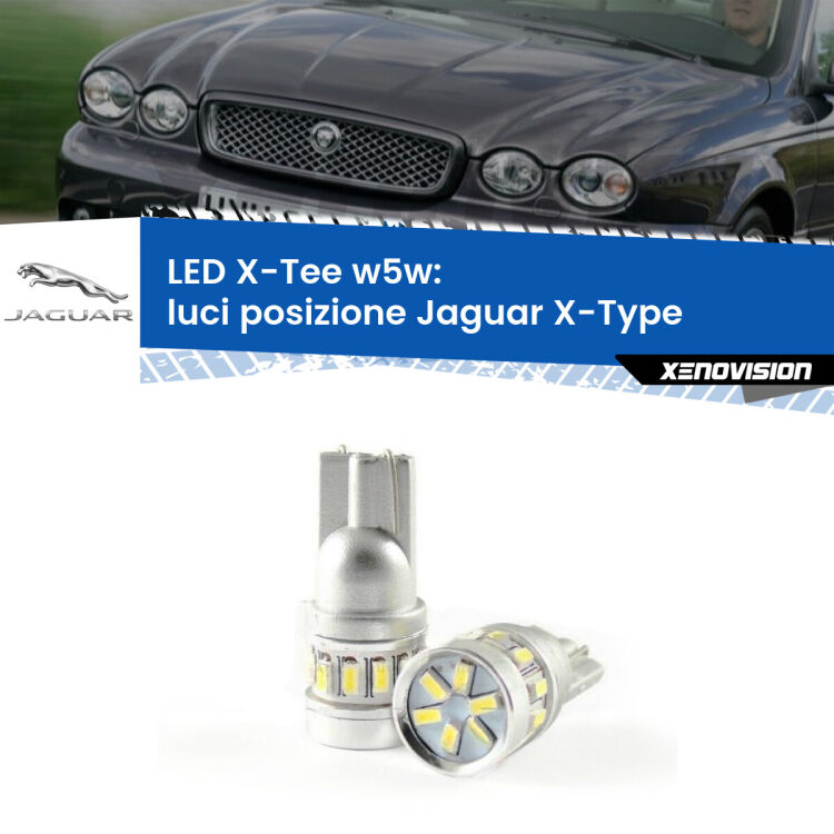 <strong>LED luci posizione per Jaguar X-Type</strong>  2001-2009. Lampade <strong>W5W</strong> modello X-Tee Xenovision top di gamma.