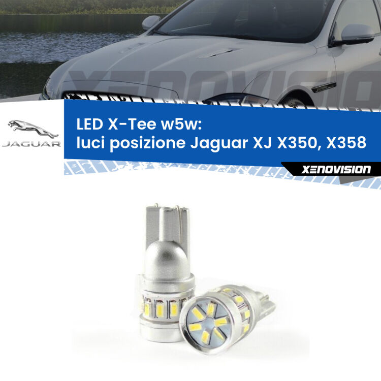 <strong>LED luci posizione per Jaguar XJ</strong> X350, X358 2003-2009. Lampade <strong>W5W</strong> modello X-Tee Xenovision top di gamma.